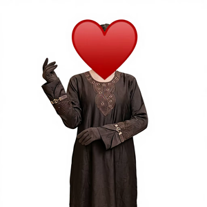 ชุดอาบายะห์สไตล์ดูไบสุดหรู พร้อมฮิญาบ สำหรับชาวมุสลิม สวยงามเหมาะสำหรับงานปาร์ตี้ ตกแต่งด้วยงานปักอย่างประณีต บุรก้า แขนเสื้อปกติ ยาวคลุมเท้า ผ้าเนื้อมัทแมท - Product Image 1