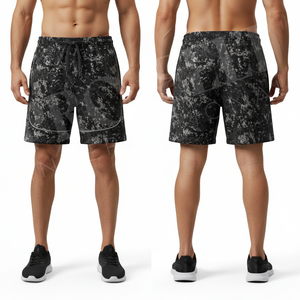 Shorts de sport classiques pour hommes, personnalisables par sublimation (OEM/ODM), respirants, pour l'entraînement, coupe décontractée, en polyester - Product Image 2