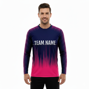 T-shirt décontracté à manches longues pour homme personnalisé avec logo sur le devant, tissu jersey respirant écologique 220g - Product Image 3