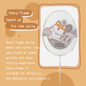 SHIBA SAYS X JNICE 4U Raqueta de Bádminton de gama alta-<span class=keywords><strong>Daydream</strong></span> White - Product Image 5