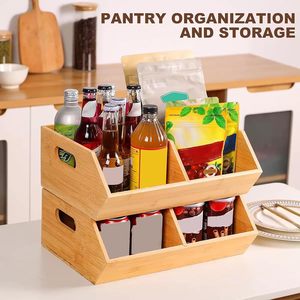 Best Price Bamboo <b>Storage</b> <b>Box</b> Multi-Purpose Kitchen & Pantry Simple Organizer Eco-Friendly Food Vegetable Shelf <b>Drawer</b> Sundries - Product Image 5