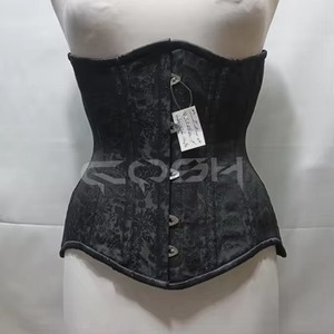 Corsé Victoriano Negro de Brocado con Cierre de Varillas de Acero para Ajustar la Cintura - Product Image 3