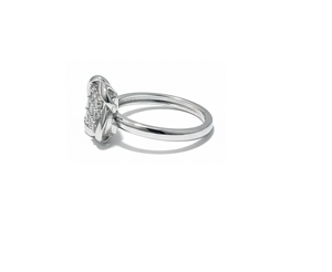 Round Natural <b>Diamond</b> <b>Ring</b> for Women in 18KT Gold Plated Classic Style - Product Image 3
