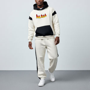 Chándal Deportivo de 2 Piezas para Hombre, con Capucha, Estampado Personalizado, 100% Algodón, 2 Tonos, Cómodo, Estilo Hip Hop, Venta al Por Mayor - Product Image 1