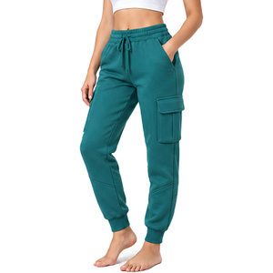 <b>Women</b> Gym <b>Joggers</b> Cotton <b>Fleece</b> Contrast Panel Workout Pants OEM ODM Private Label Wholesale Activewear Clothing Manufacturer - Product Image 5