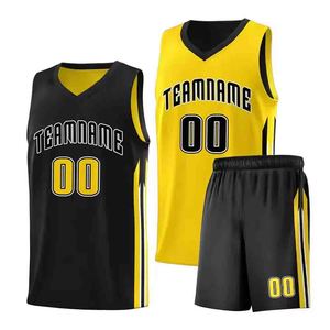 Ensemble de maillots de basket-ball sublimés personnalisés, sans manches, col en V, nom de l'équipe, numéro imprimé, uniforme sportif - Product Image 3