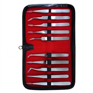 Lot de 10 pinces de précision pour horloger, instruments chirurgicaux à pointe fine en acier inoxydable, autoclavables, pour usage vétérinaire (chien) - Product Image 2