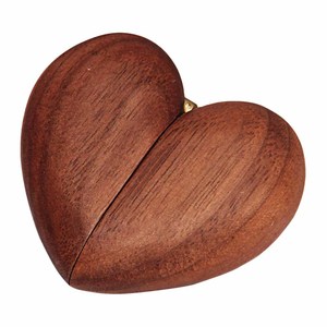 Wholesale Handmade Heart Shaped Walnut Wood Ring <b>Box</b> Premium Engagement <b>Wedding</b> Jewelry Gift Case Custom Small Wooden <b>Box</b> - Product Image 1