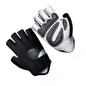 Gants de cyclisme en cuir Ammara à demi-doigts avec protection UV, sangle de poignet réglable, fermeture auto-agrippante, unisexe, utilisables en toutes saisons - Product Image 3