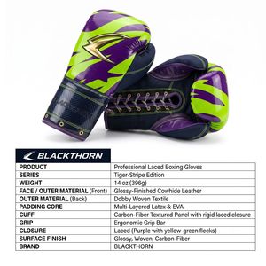 Guantes de Boxeo de Dedo Completo, Transpirables, con Protección UV, Cierre de Velcro en la Muñeca, para Adultos, Artes Marciales, Color Morado, Verde, Estampado de Cebra, Cuero PU - Product Image 5