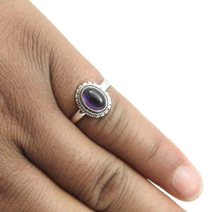 Brilliant Oval Cut Natural Amethyst Gemstone <b>Ring</b> In 925 Sterling Silver Handmade Wedding <b>Statement</b> <b>Ring</b> for Women Boho Jewelry - Product Image 4
