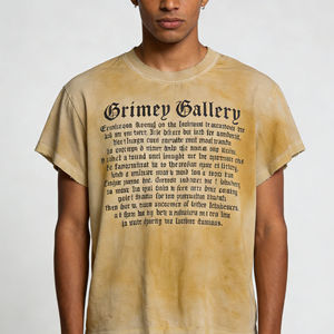 เสื้อยืดสตรีทแวร์โอเวอร์ไซส์ผ้าคอตตอนหนานุ่มสำหรับผู้ชาย พิมพ์ลายกราฟิกโลโก้ตามสั่ง เสื้อยืดวินเทจฟอกสีแบบแอซิดวอช - Product Image 3