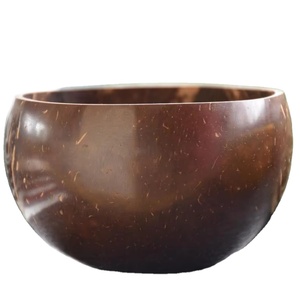 Cuencos japoneses de cáscara de coco para servir, 350ml, hechos a mano, respetuosos con el medio ambiente, logotipo personalizado, cuencos de cocina naturales, proveedor al por mayor - Product Image 1