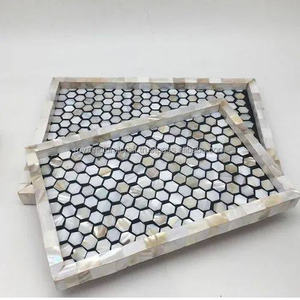 ถาดไม้ฝังลายกระดูกคุณภาพสูง เป็นมิตรกับสิ่งแวดล้อม ดีไซน์ทันสมัยสไตล์วินเทจ ขัดเงา แรงบันดาลใจจาก INS จานเสิร์ฟสำหรับใช้งานด้วยมือ ขนาดสั่งทำได้ - Product Image 1