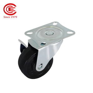Roulettes pivotantes en PP de 2,5 pouces avec frein et fixation par plaque, roulettes verrouillables pour meubles, chariots et présentoirs - Product Image 6