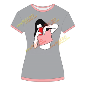 Camisetas baratas de alta calidad con impresión personalizada y cuello redondo para mujer, camisetas con logotipo para mujer, camisetas de mezcla de algodón - Product Image 5