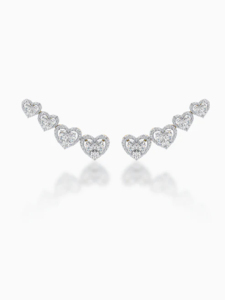 Pendientes de Diamantes con Corte Corazón, Plata 925, Joyería Romántica para Boda, para Mujer - Product Image 1