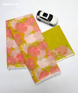 Magnifique ensemble sari et chemisier en lin doux imprimé numériquement, idéal pour les occasions spéciales – Mode féminine, exportateur, vente en gros - Product Image 6