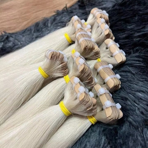 Extensions de cheveux adhésives Remy vierges, style lisse - Product Image 1