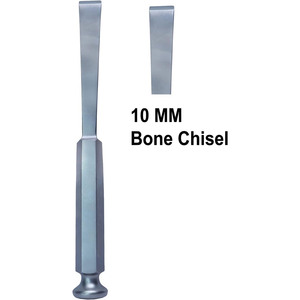Ciseau à os orthopédique 10 mm, modèle droit, en acier inoxydable allemand, instrument chirurgical manuel de coupe osseuse, réutilisable - Product Image 1