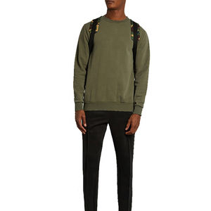 Sweat-shirts à capuche personnalisés en coton épais de couleur unie pour hommes, doublés en coton, col rond, coupe oversize, vente en gros - Product Image 4