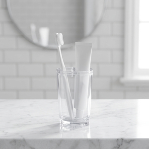[Holar] Taiwan Made Modern Hexagon <b>Toothbrush</b> <b>Holder</b> Divided Clear Acrylic Plastic <b>Toothbrush</b> Organizer for Hotel - Product Image 4
