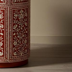 Mesa de Cajones con Incrustaciones de Hueso de ILAHI, Diseño Moderno con Detalles de Ágata, Almacenamiento de Tres Niveles, Mueble Portátil para el Hogar - Product Image 4