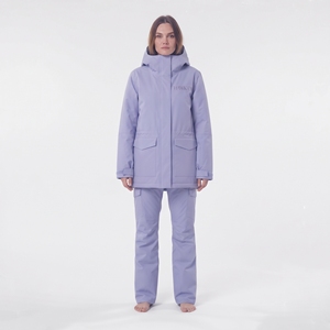 Ensemble veste et pantalon de ski imperméable pour femme Hawkey, violet, à capuche, isolant, pour la neige en plein air - Product Image 1