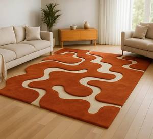 Vente directe d'usine de tapis en laine pour salon et chambre à coucher, tapis de luxe en laine mélangée tuftée. - Product Image 6