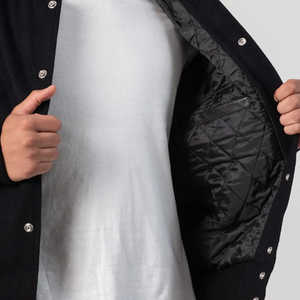 Veste universitaire pour enfants, broderie personnalisée du nom, corps en laine douce, manches en cuir PU, boutons-pression, tenue d'équipe scolaire, veste universitaire pour hommes - Product Image 2