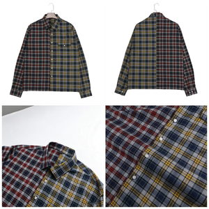 Camisa de Manga Larga a Cuadros con Bloques de Color para Hombre, Estilo Casual con Cuello Camisero y Botones - Product Image 4