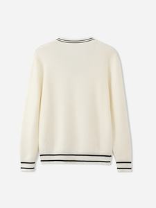 Pulls d'hiver personnalisés de qualité supérieure pour hommes, col en V, 100 % coton, col rond, tricoté, fabricant de vêtements - Product Image 3