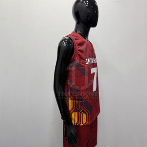 ชุดบาสเก็ตบอลแบบ OEM สั่งทำได้ ผ้าโพลีเอสเตอร์ 100% ระบายอากาศได้ดี คุณภาพสูง ตัดเย็บแบบไร้รอยต่อ สีและขนาดตามสั่ง - Product Image 4