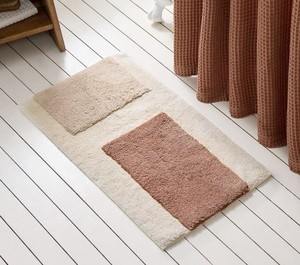 Cotton <b>Loomed</b> Flat <b>Weave</b> Bath Rug Rectangle Solid Color with Fringe Stain Resistant Waterproof Non-Slip Washable for Bathroom - Product Image 5