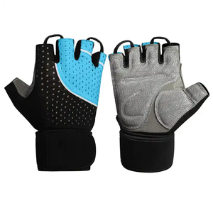 Wholesale Non-Slip <b>Weight</b> Lifting Outdoor Custom Logo Leather Gym <b>Gloves</b> Half Finger Breathable Lightweight Hook Loop Closure - Product Image 4