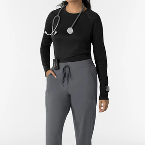Camisetas Interiores Médicas Elásticas y Suaves para Mujer, con Estampado Digital, Cuello Alto y Logotipo, Uniformes para Enfermeras - Product Image 3