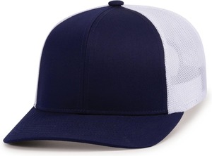 หมวกแก๊ปทรง Trucker 6 แผง สองสี ตาข่ายด้านหลัง ปรับขนาดได้ ปีกแบน โลโก้สั่งทำได้  ผ้าโพลีเอสเตอร์/คอตตอน  ใส่ได้ทุกฤดู สำหรับทุกเพศ - Product Image 4