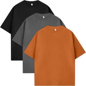 Ensemble de 3 t-shirts surdimensionnés pour hommes - Coton premium, col rond, t-shirts amples et respirants pour un usage quotidien décontracté - Product Image 1