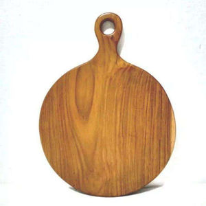 Planche à découper écologique pour cuisine, plateau en bois naturel de qualité supérieure, planche à pizza avec poignée, pelle à pizza ronde pour couper - Product Image 5