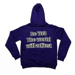 Sudadera con capucha y cremallera completa de precio razonable, estilo Hip Hop, negra con lavado ácido, personalizada con estampado en relieve - Product Image 2