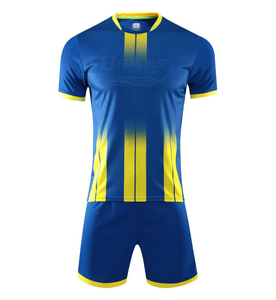 Men's Blue White Gradient <b>Soccer</b> Jersey Shorts Set Moisture Wicking Polyester Crew Neck Short Sleeve Athletic Fit All Seasons - Product Image 3