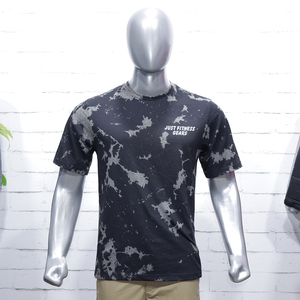 เสื้อยืดผ้าฝ้ายย้อมสีสันสดใสสำหรับผู้ชาย ทรงหลวม สไตล์สตรีท - Product Image 1