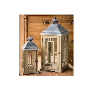 Handcrafted Wooden Candle Lantern for Farmhouse Interior Decor <b>Fireplace</b> <b>Mantel</b> Wedding Decorations Holiday Styling Noble India - Product Image 6