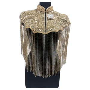 Cape brodée de créateur 2026 avec perles 100% coton et acier inoxydable pour femme – Vente en gros et exportation - Product Image 1