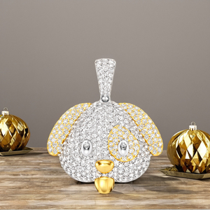 Colgante Personalizado 3D con Cara de Perro, Plata de Ley 925, Chapado en Oro, Diamantes Cultivados en Laboratorio, Colgante Romántico para Aniversario, Regalo - Product Image 5