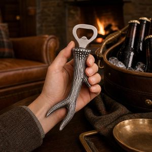 Handcrafted Deer Antler Bottle Opener Rustic Metal Beer Bottle Opener Decorative <b>Bar</b> <b>Tool</b> - Product Image 6