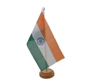 <b>Mini</b> India <b>Table</b> Flag Polyester Desk Banner Silk Screen Printed Decorative Flag for Home Office Wedding Party - Product Image 2