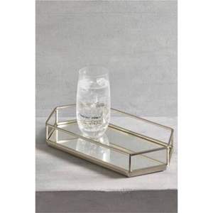Plateau décoratif en verre doré miroir, organiseur de cosmétiques en métal de luxe, présentoir à bijoux, plateau de parfum, plateau de vanité, décoration d'intérieur, cadeau - Product Image 2