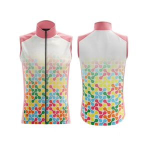 Gilet de cyclisme personnalisé par sublimation, coupe-vent, respirant, pour vélo de route, vêtements d'équipe, léger, pour hommes - Product Image 1