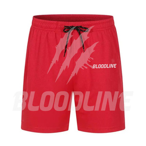 Shorts de sport pour homme BLOODLINE, rouge, séchage rapide, taille mi-haute, taille élastique, décontracté, camouflage, enduit PU, style Bermuda - Product Image 5